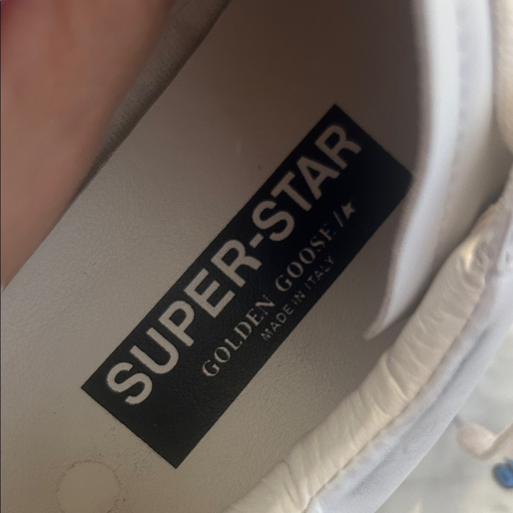 Golden Goose Women's Super-Star with gold sparkle foxing and metal studs Sz 41 - Picture 7 of 12